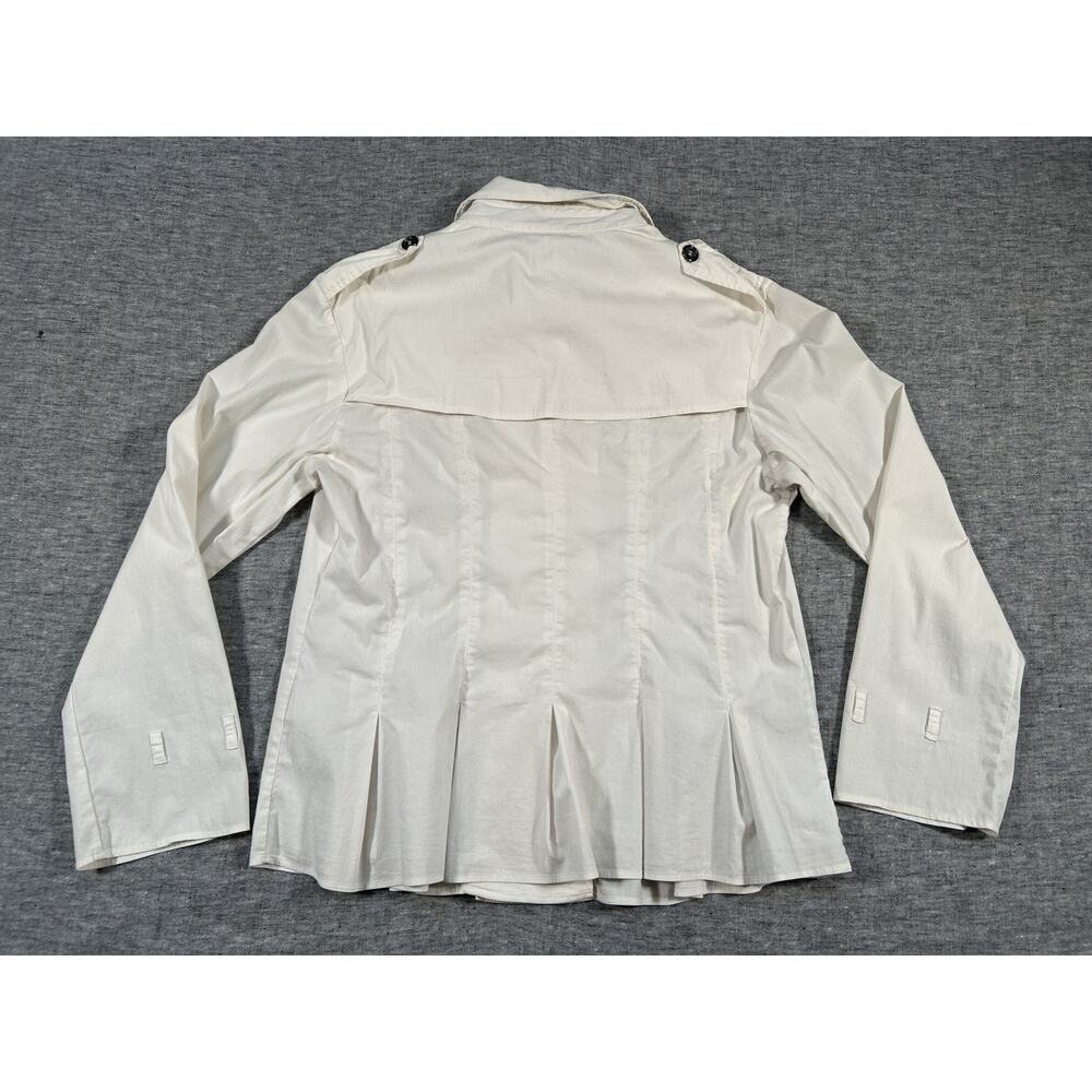 Burberry London Shirt Womens 8 White Long Sleeve Short Sleeve Button-Up Top - Picture 11 of 13